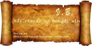 Várterész Benjámin névjegykártya